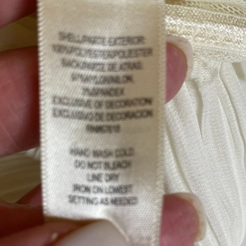 Flora Ivory Pleated Spaghetti Strap Maxi Dress M Wedding Resort Y2K Fairy Party - Picture 5 of 11